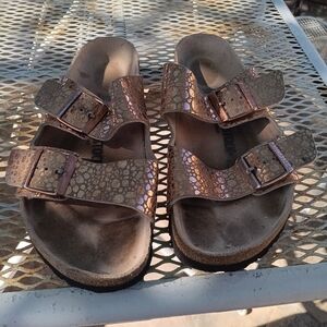 WOMENS Rose gold Metallic Sandals sz 39